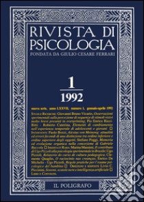 Rivista di psicologia (1992). Vol. 1 libro di Rotili M. (cur.)