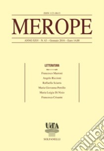 Merope. Vol. 63: Letteratura libro di Marroni F. (cur.)