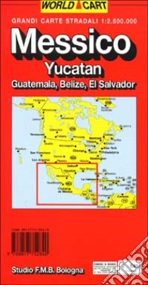 Messico. Yucatan. Guatemala. Belize. El Salvador 1:2.500.000 libro