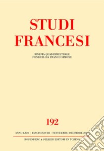 Studi francesi. Vol. 192 libro