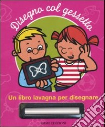 Disegno col gessetto. Un libro lavagna per disegnare. Libro rosa libro