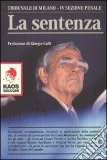 La sentenza libro di Tribunale di Milano (cur.)