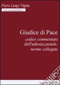 Giudice di pace. Codice commentato dell'udienza penale, norme collegate libro di Vigna Piero L.