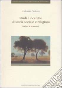 Studi e ricerche di storia sociale e religiosa (dal XVI al XX secolo) libro di Cestaro Antonio