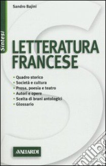 Letteratura francese libro di Bajini Sandro