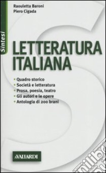 Letteratura italiana libro di Baroni Raouletta - Cigada Piero