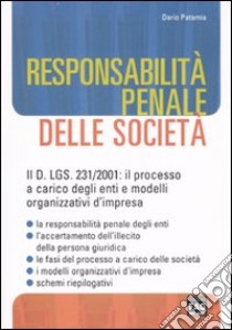 La responsabilità penale delle società libro di Patamia Dario