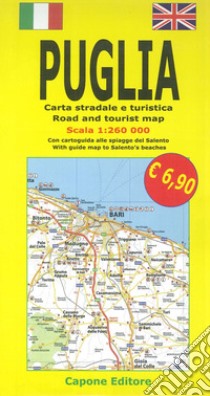 Puglia. Carta stradale e guida turistica. Con cartoguida alle spiagge del Salento 1:260.000. Ediz. italiana e inglese libro di Capone Lorenzo; Capone F. (cur.)