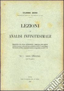 Lezioni di analisi infinitesimale. Vol. 2 libro di Dini Ulisse