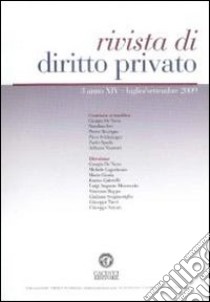 Rivista di diritto privato (2009). Vol. 3 libro di De Nova G. (cur.)