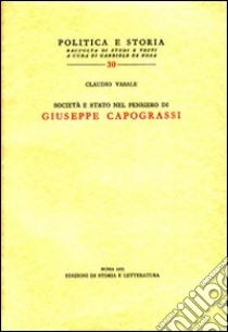 Società e Stato nel pensiero di Giuseppe Capograssi libro di Vasale Claudio