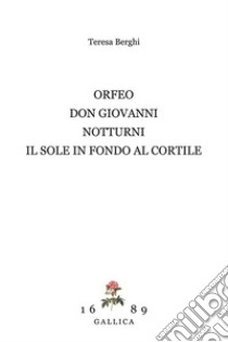 Don Giovanni-Il sole in fondo al cortile-Orfeo-Notturni libro di Berghi Teresa