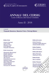 Annali del Cersig. Anno II (2018) libro di Stanzione P. (cur.); Proto M. (cur.); Matera P. (cur.)