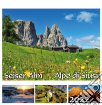 Seiser Alm Schlern-Alpe di Siusi Sciliar 2022. Postkartenkalender QF/calendario cartoline da tavolo orizzontale libro di Malfertheiner Peter