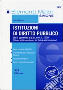 Istituzioni di diritto pubblico libro di Bianca Federico