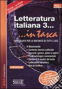 Letteratura italiana. Vol. 3: Il Novecento libro