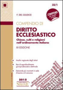 Compendio di diritto ecclesiastico libro di Del Giudice Federico