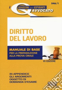 Diritto del lavoro. Manuale di base per la preparazione alla prova orale libro