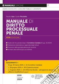 Manuale di diritto processuale penale libro di Izzo Fausto; Picciotto Guido