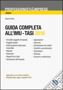 Guida completa all'IMU-Tasi 2016 libro di Cinieri Saverio