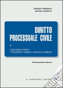 Diritto processuale civile. Vol. 4: L'esecuzione forzata, i procedimenti sommari, cautelari e camerali libro di Mandrioli Crisanto; Carratta Antonio