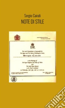 Note di stile libro di Cairati Sergio