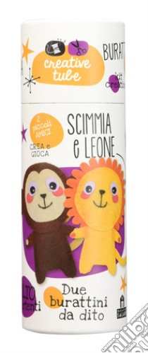 Scimmia e leone. Burattini da dito. Creative tube libro