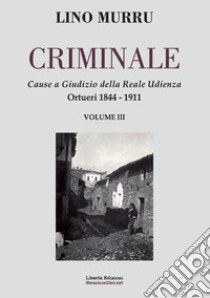 Criminale. Cause a giudizio della Reale Udienza. Vol. 3: Ortueri 1844-1911 libro di Murru Lino