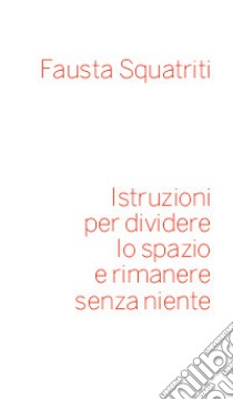 Istruzioni per dividere lo spazio e rimanere senza niente libro di Squatriti Fausta