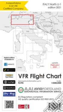 Avioportolano. VFR flight chart LI 1 Italy north. ICAO annex 4 - EU-Regulations compliant. Ediz. italiana e inglese libro di Medici Guido