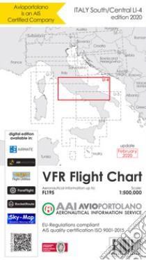Avioportolano. VFR flight chart LI 4 Italy south-central. Nuova ediz. libro di Medici Guido