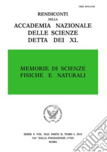 Memorie di scienze fisiche e naturali. Serie V. Rendiconti della Accademia Nazionale delle Scienze detta dei XL (2018). Vol. 42/1 libro