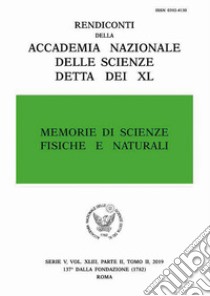 Memorie di scienze fisiche e naturali. Serie V. Rendiconti della Accademia Nazionale delle Scienze detta dei XL (2019). Vol. 43/2 libro