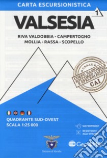 Carta escursionistica Valsesia. Riva Valdobbia, Campertogno, Mollia, Rassa, Scopello. Quadrante sud-ovest 1:25.000 libro