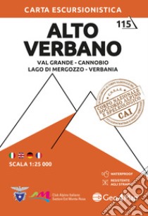 Alto Verbano. Val Grande, Cannobio, Lago di Mergozzo, Verbania Carta escursionistica 1:25.000 libro