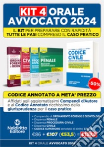 Speciale Orale Avvocato kit 3 dispense + 1 compendio + 1 codice civile (Civile, Ordinamento forense + Procedura civile + Penale). Nuova ediz. libro di Tomassetti Marco